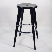 Fashion high quality beech wood plating iron ring Tabouret Bar Stool