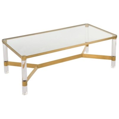 Fancy Living Room Acrylic Side Table Clear Bedside Snooker Pool Coffee Table Gold Brass Furniture