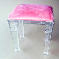 Unique Designed Acrylic Lucite 4 Legs Bar Stool Transparent Dressing Room Stool