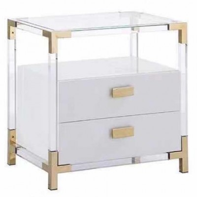 Factory Direct Morden Simple Design Ordinary Size Acrylic Bedside Table/Night Stand