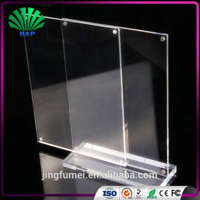 Customized Clear Acrylic A4 Size Acrylic post card display stand Angled Menu Poster Holder